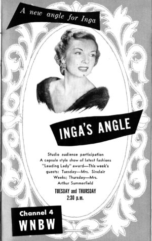 Inga's Angle on WNBW 1953